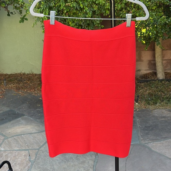 Romeo & Juliet Couture Skirt Red Mini Bandage Stretch Fitted Pencil Size Large - Picture 2 of 5